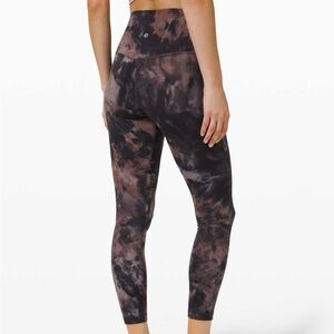 EUC Lululemon Align Pant 25" in Diamond Dye Graphite Grey Pink Pastel size 10